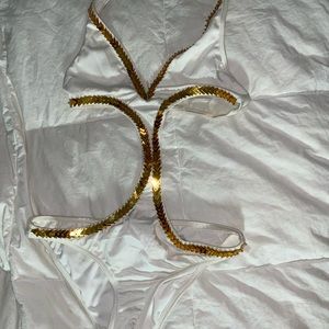 Victoria’s secrets swimsuits decorated gold sizeS Edition special